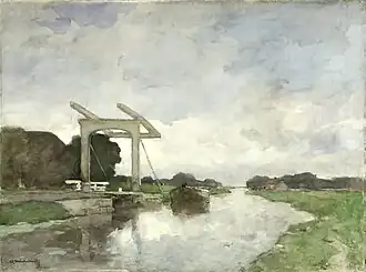 Ophaalbrug bij Noorden, ca. 1890, aquarel, Rijksmuseum Amsterdam
