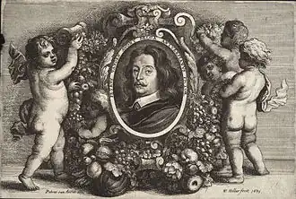 Pieter van Avont in Paedopaegnion, ets door Wenceslaus Hollar