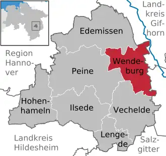 Kaart van Wendeburg