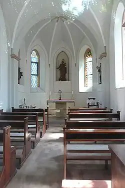 Het interieur van de nieuwe kapel