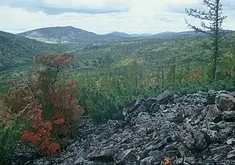 Gezicht op het zuidelijke deel van het gebergte