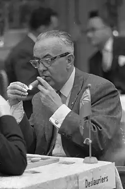 Marcel Deslauriers tijdens het wereldkampioenschap in 1960.