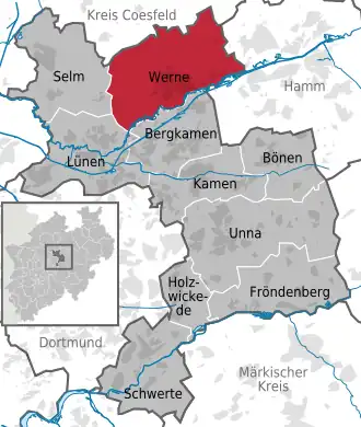 Kaart van Werne