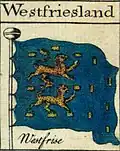 Vlag van West-Fiesland voor gebruik op zee, getekend in 1783