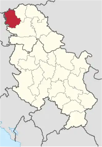 Kaart van West-Bačka