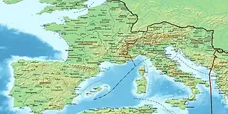 kaart van Afrika en Italië