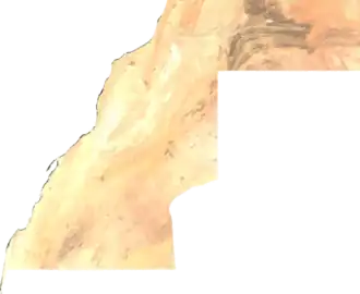 Satellietbeeld van de Westelijke Sahara.