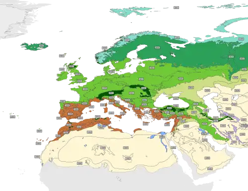 De WWF-ecoregio's van het westelijk Palearctisch gebied