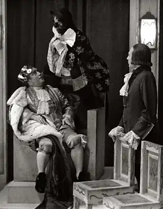 Jan Musch (midden) als kater Hans in De wijze kater, ca. 1918