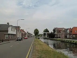 Straatzicht met ophaalbruggen