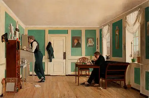 Wilhelm Bendz, Interieur uit de Amaliegade, ca. 1829