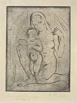 Mutter und Kind kniend ganz (Madonna) (1910)