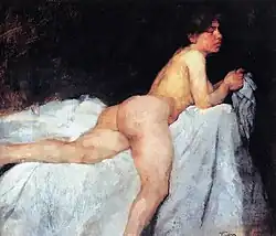 Trübner: Liegender weiblicher Akt (1872/73)