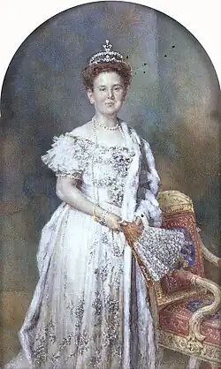 Portret miniatuur van koningin Wilhelmina