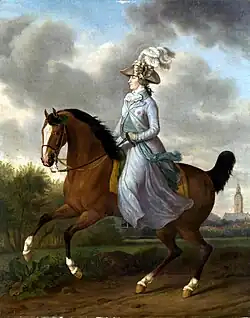 Wilhelmina van Pruisen te paard in schrijlingse zit, 1789, Rijksmuseum, Amsterdam