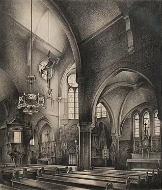 Interieur van de kerk in 1927