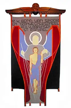 Vaandel van de RK Bond van Spoor- en Tramwegpersoneel (1929), Museum Vlaardingen