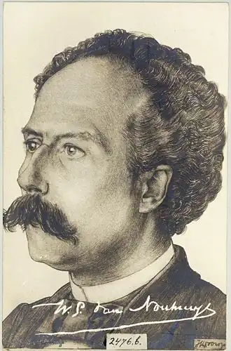 Portret van W.G Van Nouhuys door Jan Toorop voor 1899.