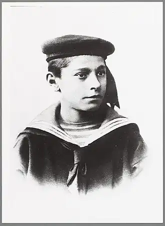 Willem Hendrik Meijer in 1892 als leerling op de Kweekschool voor Zeevaart te Leiden