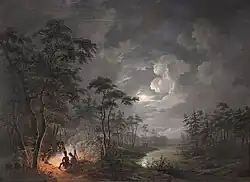 Doek op olieverf - Bivak in een bos bij Breda, 1832 - collectie Stedelijk Museum Breda