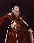 Portrait of William Cecil, 1st Baron Burghley, na 1585, olieverf op doek, toegeschreven aan Gerards (National Portrait Gallery, London)