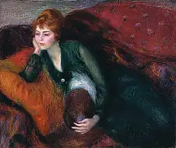 Young Woman in Green, met herkenbare invloed van Whistler