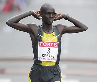 William Kipsang tijdens de Rotterdam Marathon 2008