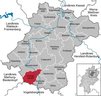 Kaart van Willingshausen