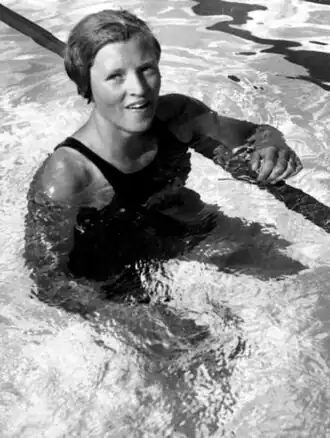 Den Ouden na haar succesvolle race op de Olympische Spelen in Los Angeles