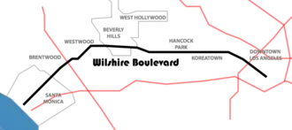 Kaart van Wilshire Boulevard
