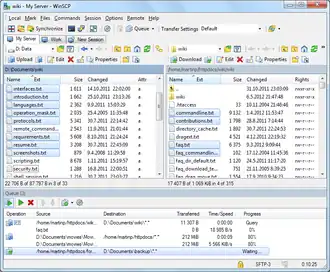 Schermafbeelding van WinSCP 5.52