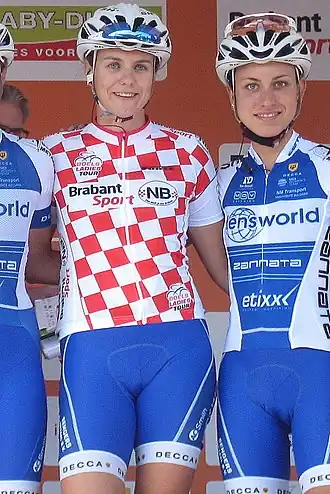 Winanda Spoor (links) tijdens de Boels Ladies Tour 2016