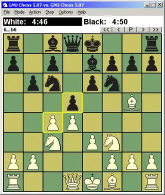 GNU Chess 5.0.7 op WinBoard 4.2.7