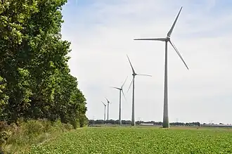 Windpark Neer, vanaf de westkant (juli 2019)
