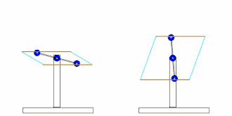 Windvleugel animatie, links lage en rechts hoge snelheid