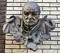 Borstbeeld van Winston Churchill aan de Müllerpier