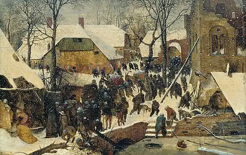 De aanbidding door de wijzen in de sneeuw (Bruegel)