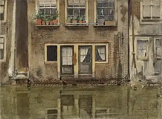 Huizen aan een gracht te Amsterdam (1907), aquarel op papier, Rijksmuseum Amsterdam