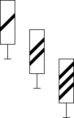 Tekening van witte bakens