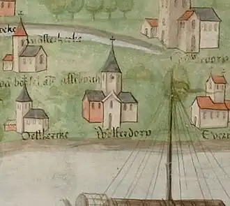Wolfertsdorp op de Scheldekaart (1500)