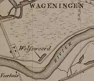 Wolfsweerd op een kaart van begin 19e eeuw