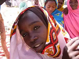 Een vluchtelinge uit Darfur in een kamp in Tsjaad.