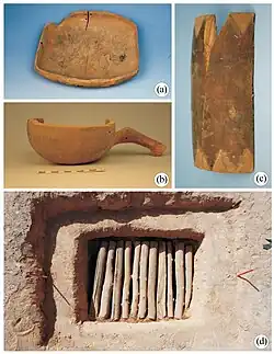 houten artefacten uit de Yanghai-begraafplaats