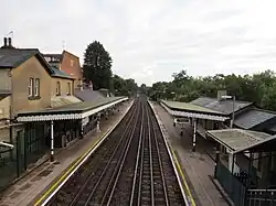 Een blik naar het zuiden vanaf de loopbrug...