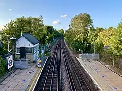 ...en in de andere richting, met het seinhuis.