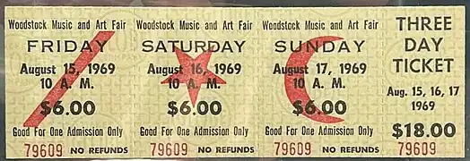 Woodstock-Tickets voor 3 dagen