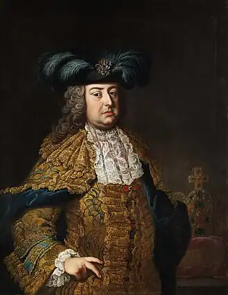 Portret van keizer Frans I Stefan uit het atelier van Martin van Meytens