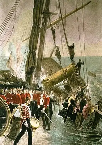 The Wreck of the Birkenhead (ca. 1892) door Thomas Hemy