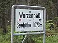 Wurzenpass, bordje bergpas