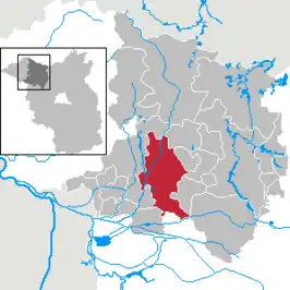 Kaart van Wusterhausen/Dosse